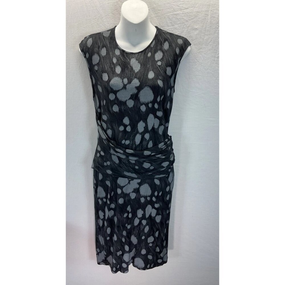 Armani Collezioni Womens spotted animal Short Sleeve Dress Black Size 8 career